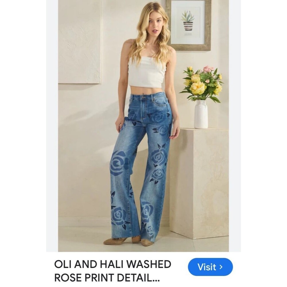 OLI & HALI jeans OH! jeans Oli and Hali pants OLI HALI jeans floral OLI&hali 2-6 - Picture 3 of 10